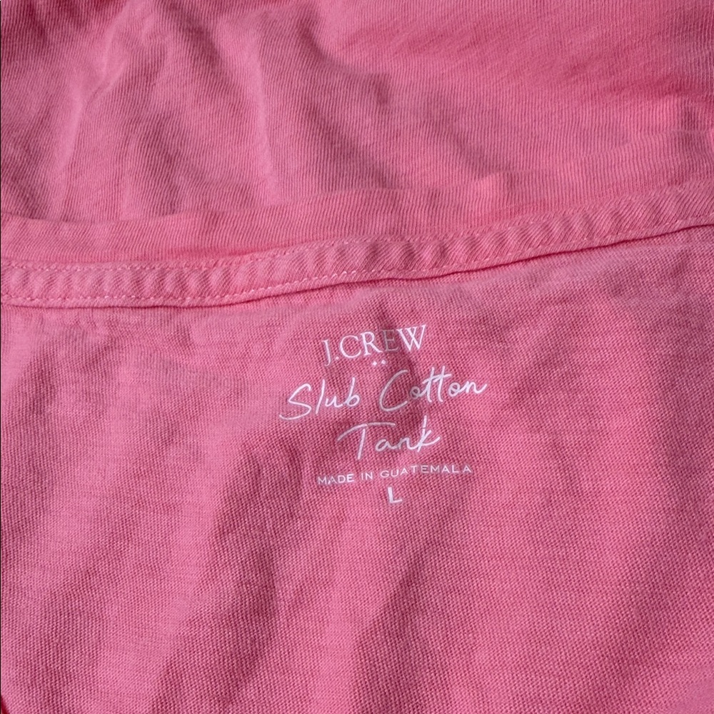 J. Crew Pink Slub Cotton Tank Top - Picture 2 of 5